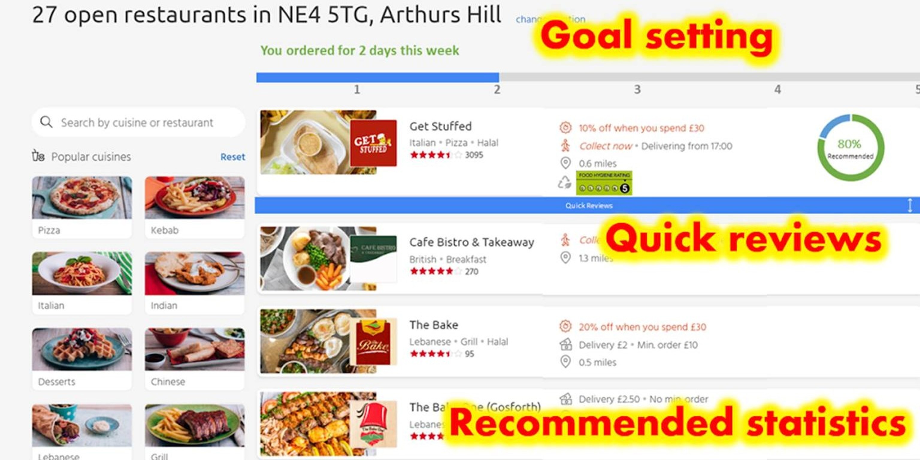 Web augmentation for food delivery platforms