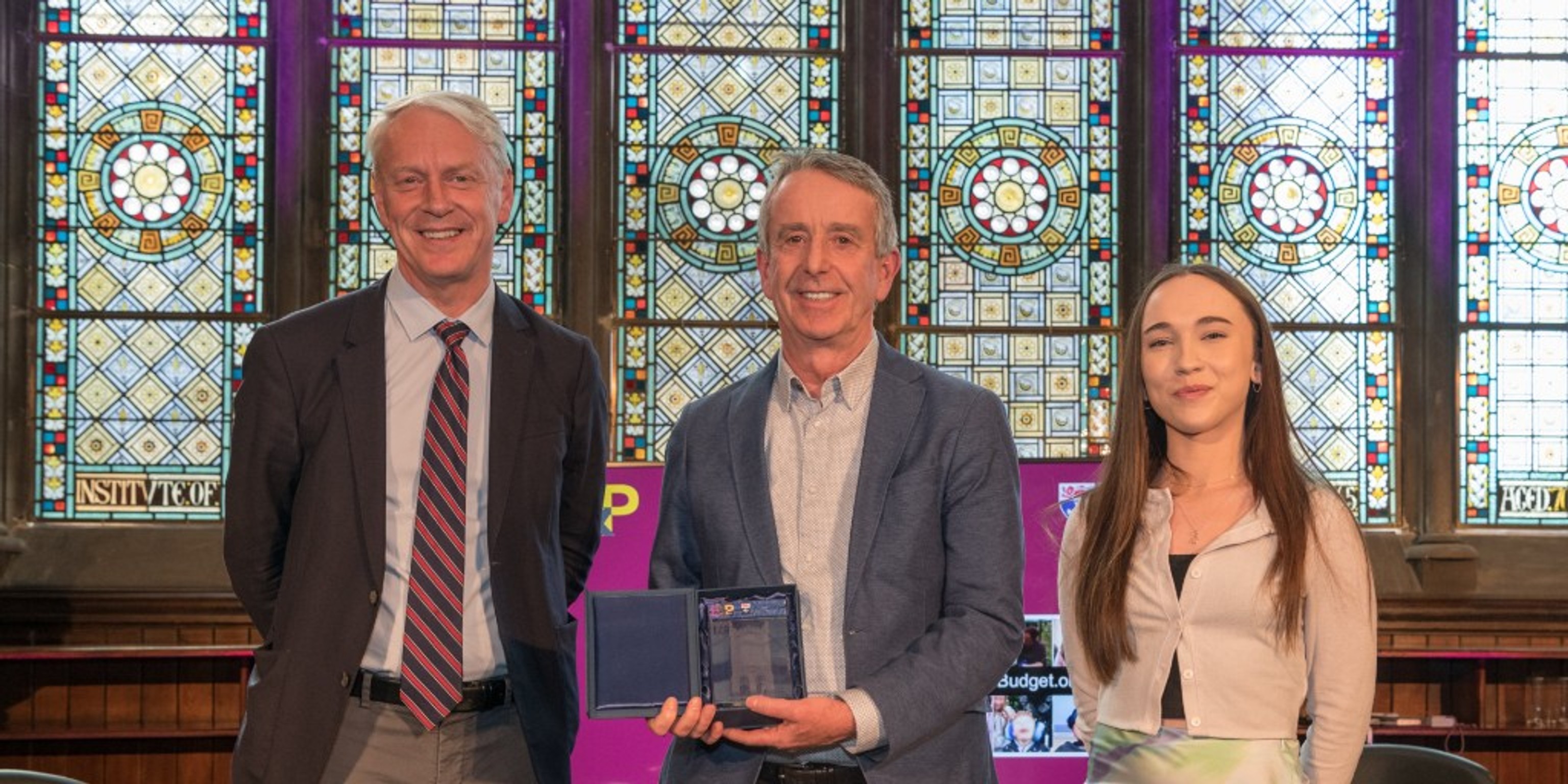 The VC Chris Day presented Peter with his award. 