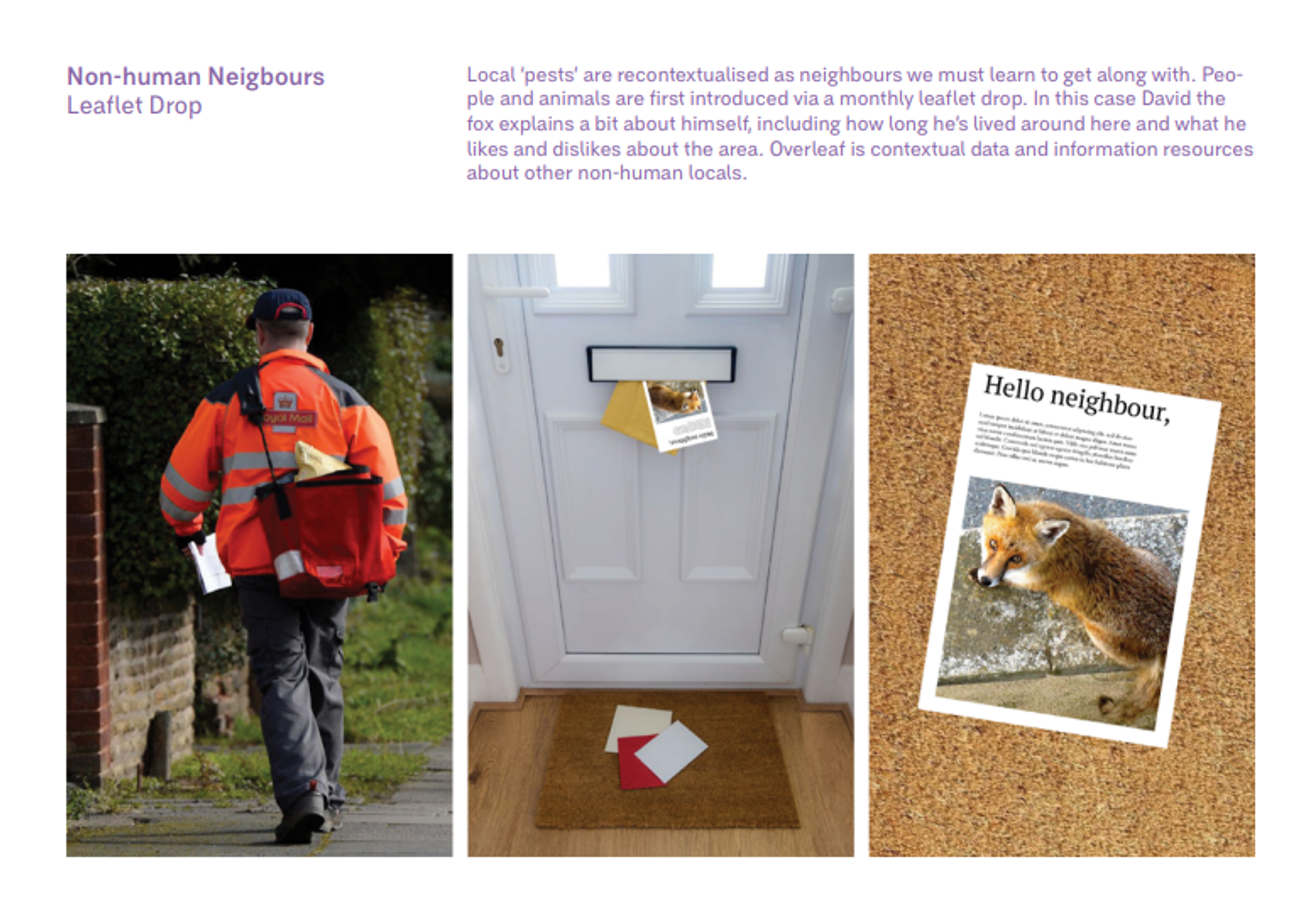 Imagining a leaflet drop from non-human neighbours spurs us to think about how such information might be made more easily available.