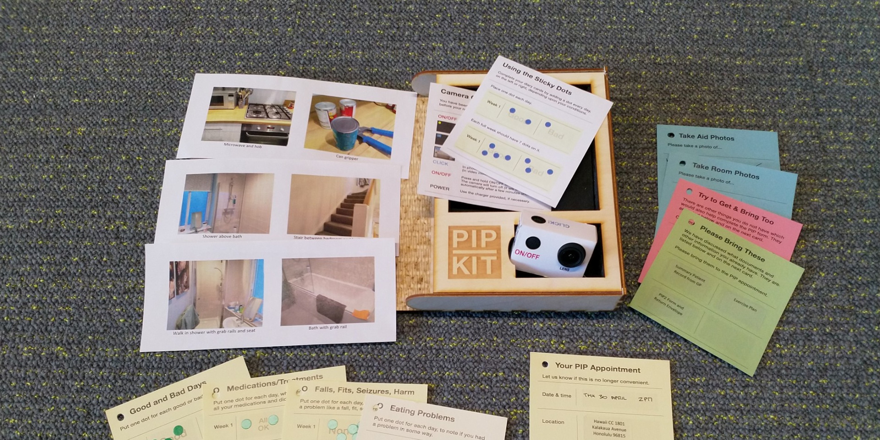 The physical option of PIP Kit came in a wooden box with a disposable camera, diary, and reminders.